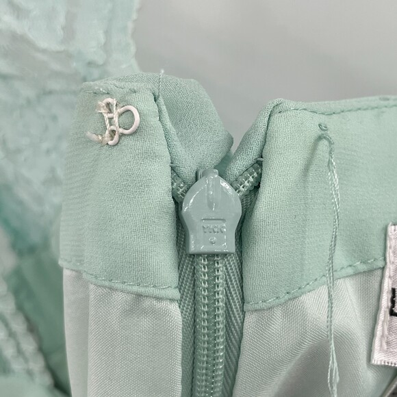 BILL LEVKOFF Mint Green Chiffon Lace Keyhole Bridesmaid Gown Maxi Dress Size 10 - Picture 8 of 8